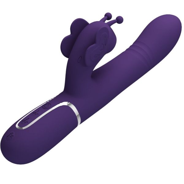 PRETTY LOVE - MULTIFUNCTION RABBIT VIBRATOR 4 IN 1 BUTTERFLY PURPLE - Image 3