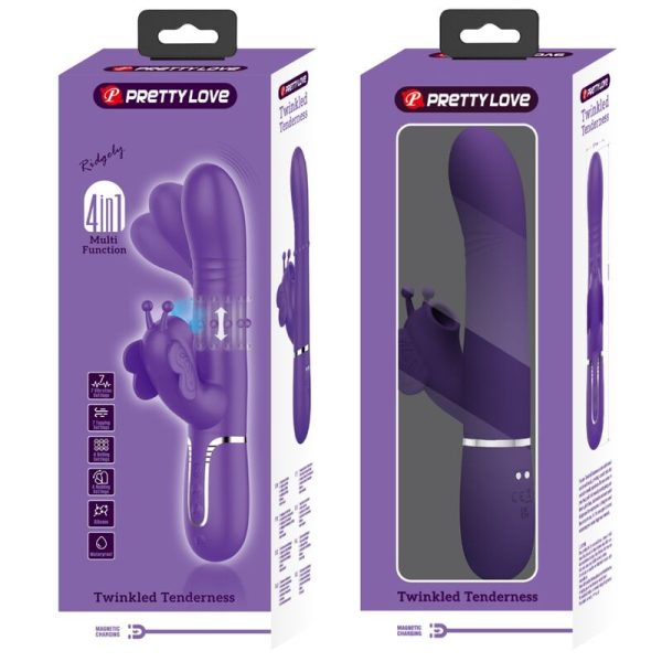 PRETTY LOVE - MULTIFUNCTION RABBIT VIBRATOR 4 IN 1 BUTTERFLY PURPLE - Image 11