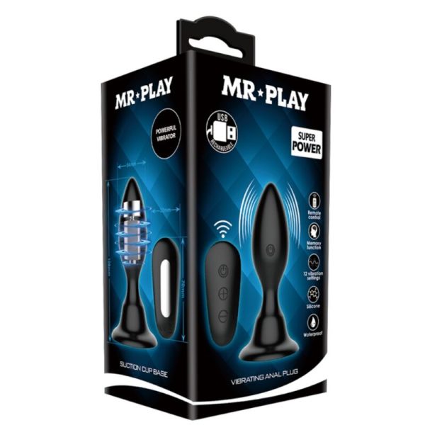 MR PLAY - ANAL PLUG WITH VIBRATION BLACK REMOTE CONTROL - Image 9