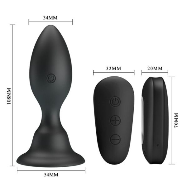 MR PLAY - ANAL PLUG WITH VIBRATION BLACK REMOTE CONTROL - Image 5