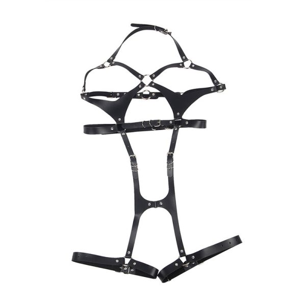 SUBBLIME - FULL BODY HARNESS WITH LEATHER BUCKLES BLACK ONE SIZE - Image 4