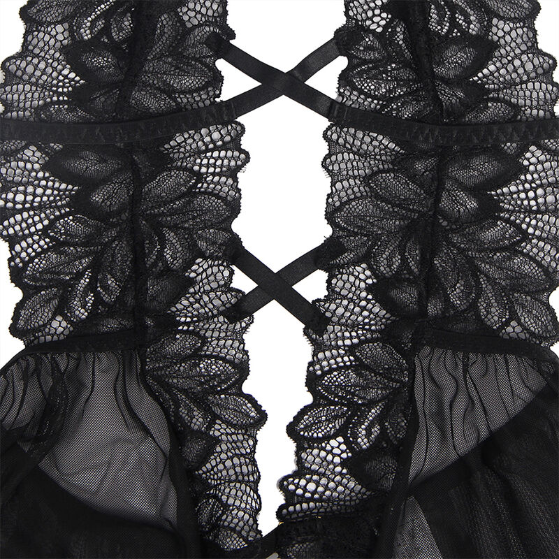 SUBBLIME - TEDDY HALTER NECK BARE BACK LACE BLACK L/XL - Image 7