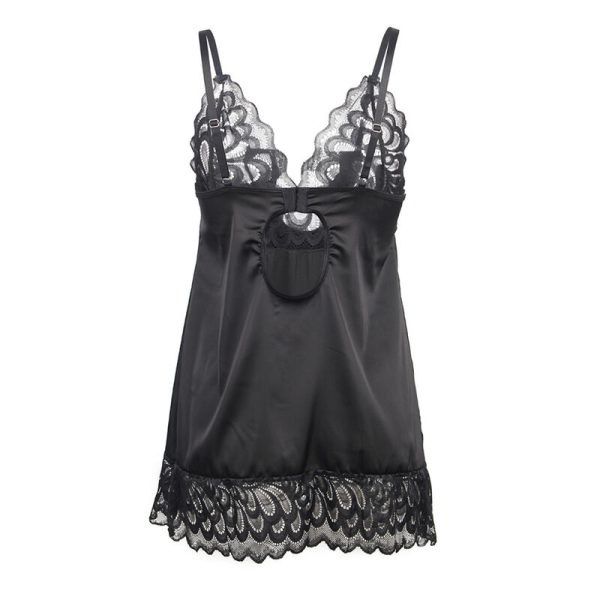 SUBBLIME - BABYDOLL WITH FLORAL PRINT CHEST BLACK S/M - Image 6