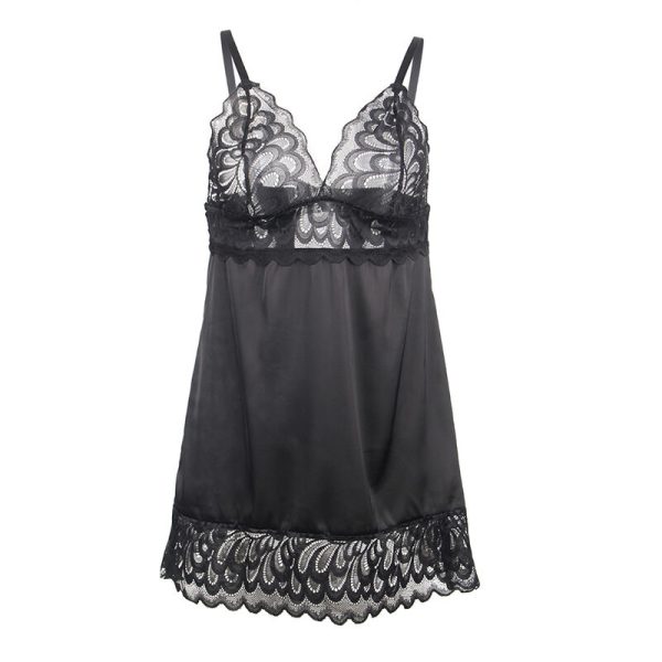 SUBBLIME - BABYDOLL WITH FLORAL PRINT CHEST BLACK S/M - Image 5