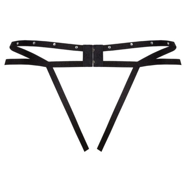 LIVCO CORSETTI FASHION - NOMADE THONG CROTCHLESS BLACK - Image 4