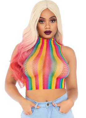LEG AVENUE - MULTICOLOR NET TOP