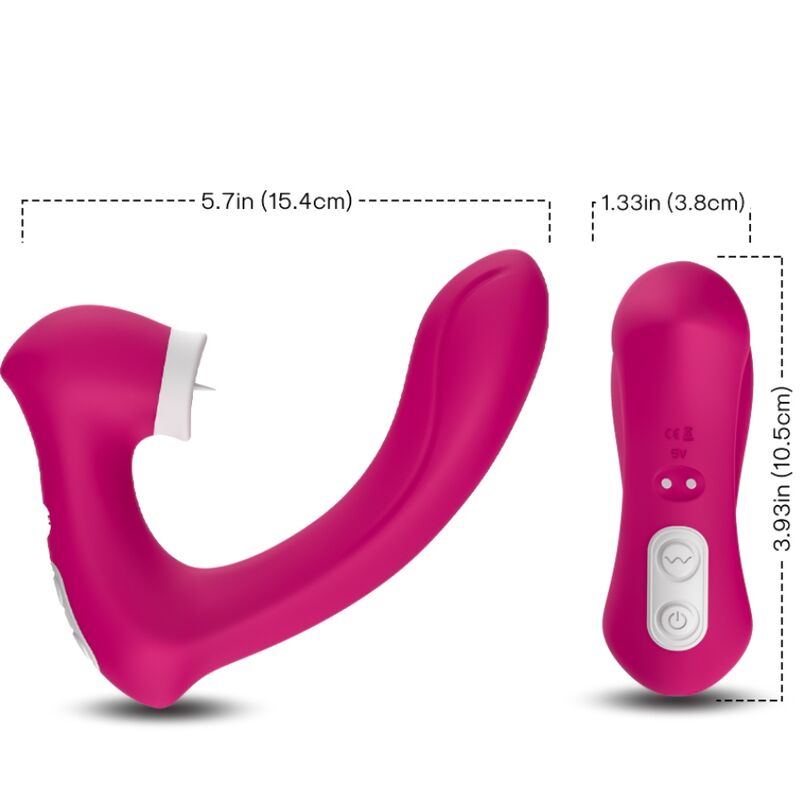 ARMONY - SECRETKISS LICKING VIBRATING CLIT & VIBRATOR CURVED FUCHSIA - Image 3
