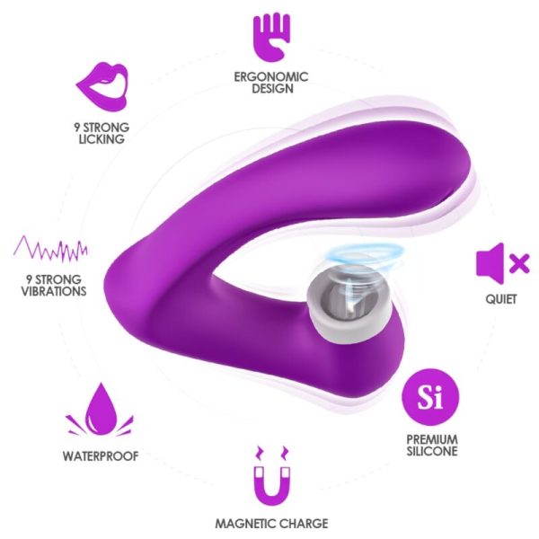 ARMONY - SECRETKISS LICKING VIBRATING CLIT & VIBRATOR CURVED PURPLE - Image 2