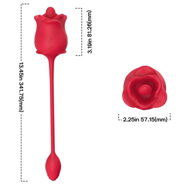 ARMONY - ROSE 2 IN 1 SUCTION STIMULATOR & VIBRATOR 10 MODES WITH RED TAIL - Image 4