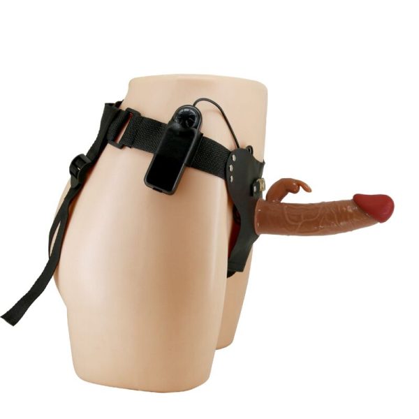 PRETTY LOVE - MARION HARNESS UNIVERSAL BRIEFS WITH VIBRATION DILDO 19 CM BROWN - Image 3