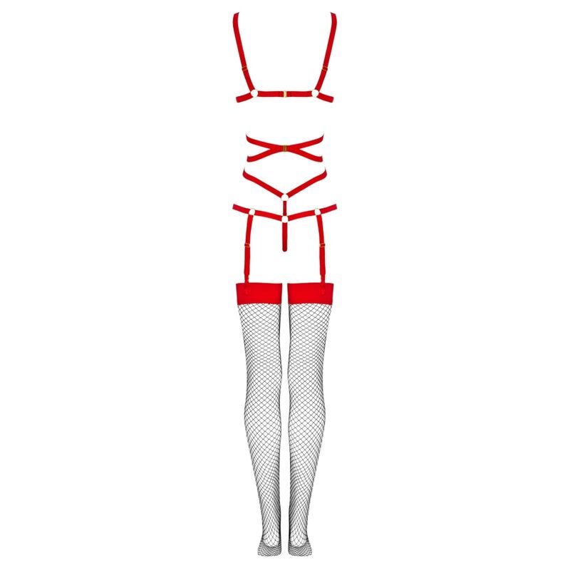 LIVCO CORSETTI FASHION - THIARA LC 20213 SET BODY + STOCKINGS RED L/XL - Image 7