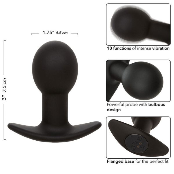 CALEXOTICS - ROCK BOTTOM ANAL PLUG 10 VIBRATIONS SILICONE BLACK - Image 8