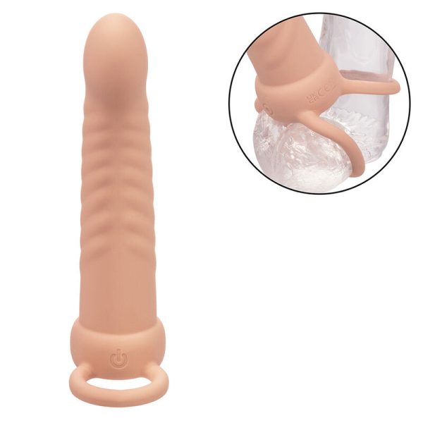 CALEXOTICS - MAXX RIBBED DUAL PENETRATOR 10 VIBRATIONS FLESH - Image 6