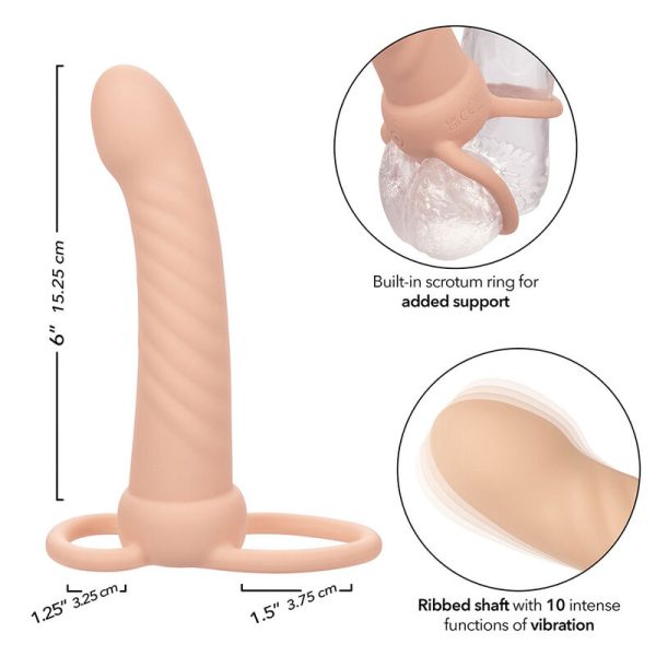 CALEXOTICS - MAXX RIBBED DUAL PENETRATOR 10 VIBRATIONS FLESH - Image 9