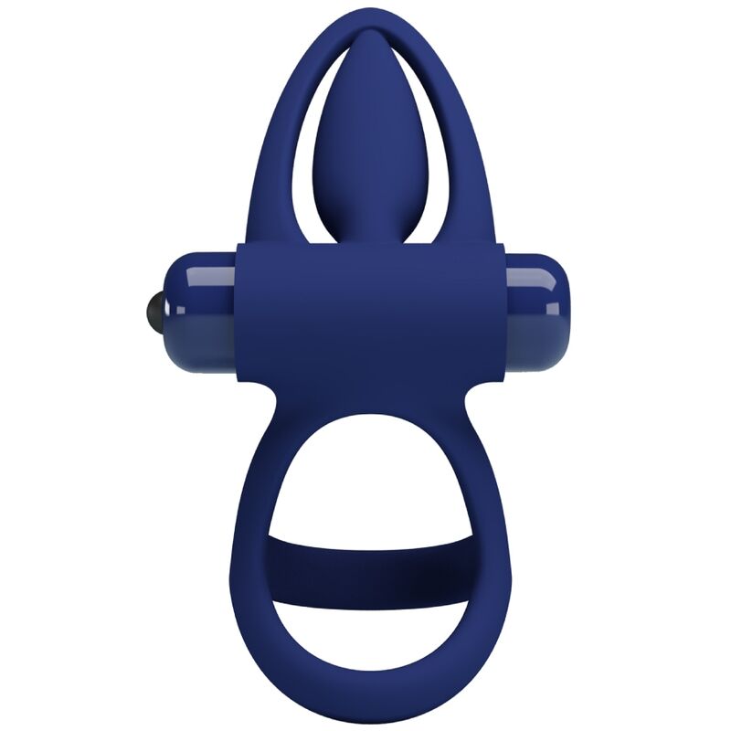 PRETTY LOVE - MAT DOUBLE RING WITH VIBRATION & STIMULATOR BLUE - Image 4