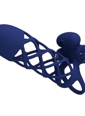 PRETTY LOVE - GIANN VIBRATOR RING WITH SILICONE SHEATH BLUE