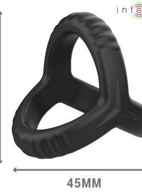 INTENSE - CARSON DOUBLE SILICONE PENIS RING BLACK MODEL 4