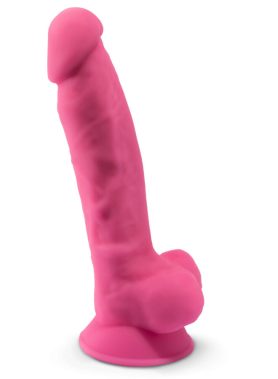 SILEXD - MODEL 1 REALISTIC PENIS PREMIUM SILICONE SILEXPAN FLUORESCENT PINK 17.5 CM