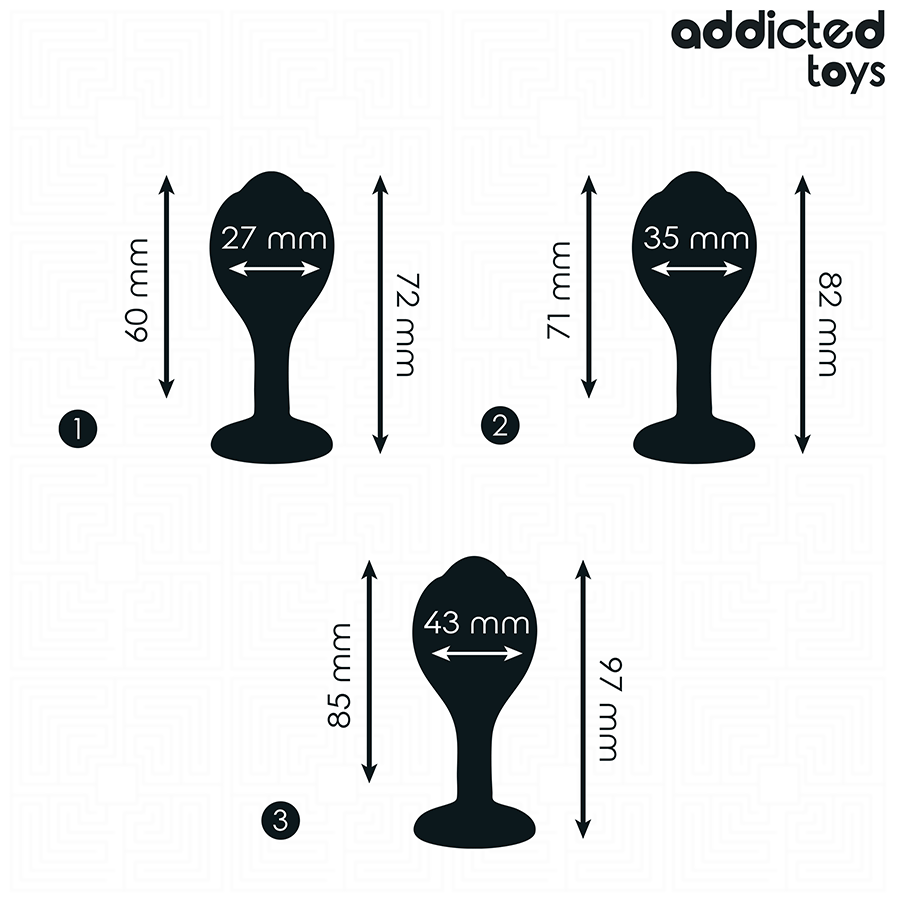 ADDICTED TOYS - SET OF 3 ANAL PLUG SILICONE WITH JEWEL - Image 4