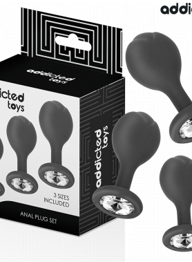 ADDICTED TOYS - SET OF 3 ANAL PLUG SILICONE WITH JEWEL