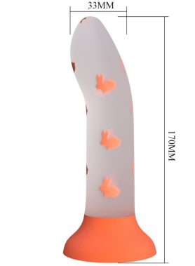 PRETTY LOVE - MAGICAL NIGHTFALL DILDO WITHOUT VIBRATION LUMINOUS ORANGE