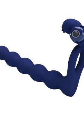 PRETTY LOVE - AJMAL VIBRATING RING WITH PLUG BLUE