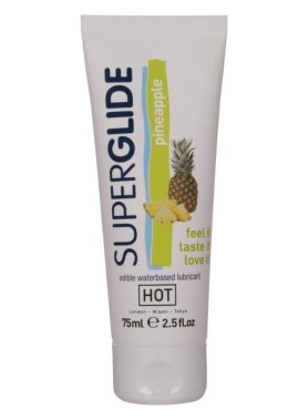 HOT - SUPERGLIDE EDIBLE LUBRICANT WATERBASED PINEAPPLE 75 ML