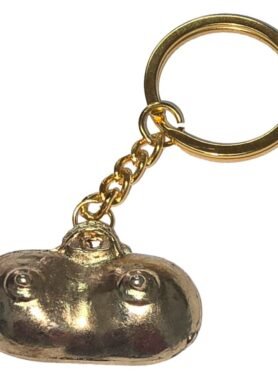DIABLO PICANTE - GOLD METAL KEYCHAIN ​​WITH BREASTS