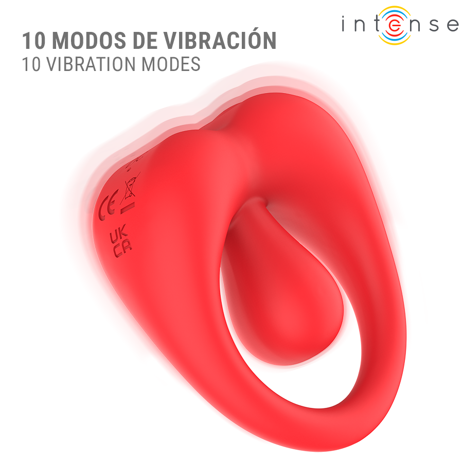 INTENSE - RUSSELL VIBRATING PENIS RING WITH CLITORIS STIMULATION RED - Image 7