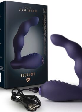 ROCKS-OFF - NOVA DOMINION RECHARGEABLE PROSTATE & PERINEUM MASSAGER 16 FUNCTION BLUE