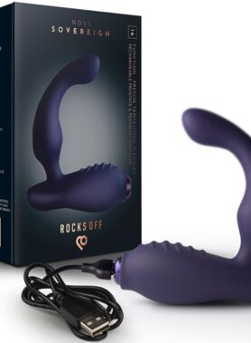 ROCKS-OFF - NOVA SOVEREIGN RECHARGEABLE PROSTATE & PERINEUM MASSAGER 16 FUNCTION BLUE