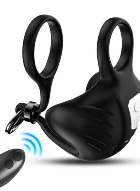ARMONY - MANTA SCROTUM VIBRATOR RING REMOTE CONTROL BLACK