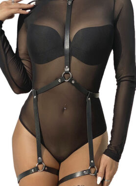 SUBBLIME - LEATHER BODY HARNESS BLACK ONE SIZE