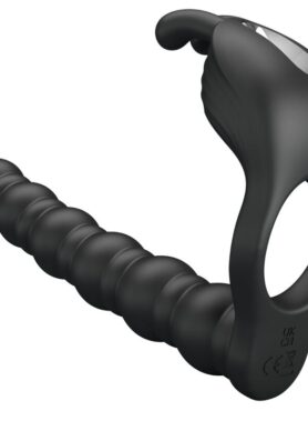 PRETTY LOVE - BLACKNEY PENIS RING WITH BLACK VIBRATOR PLUG