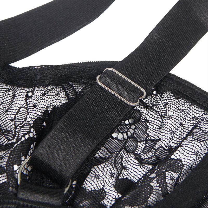 SUBBLIME - TEDDY WITH GARTER WITH LACE DETAIL AND STRIPS BLACK S/M - Image 9