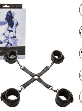 CALEXOTICS - NOCTURNAL HOG TIE CONNECTOR CUERO AJUSTABLE BLACK