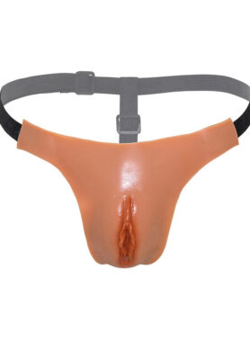 HIDDEN DESIRE - ALTER EGO ADJUSTABLE OPEN VAGINA STRING FLESH