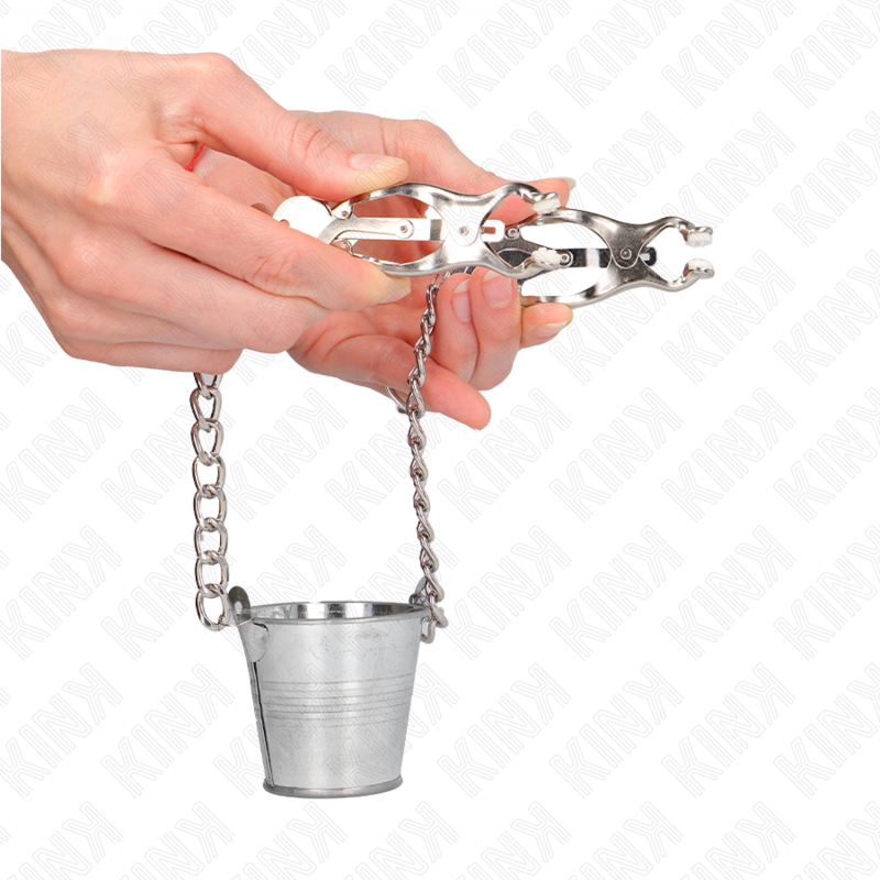 KINK - NIPPLE CLAMPS WITH A BUCKET SILVER - Image 4
