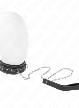 KINK - PVC LEATHER NECKLACE WITH BELT 105 CM RHINESTONE RIVET 41.5 X 4 CM