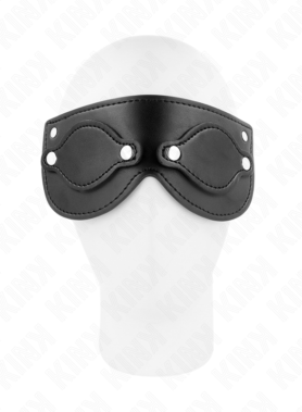 KINK - LEATHERETTE MASK WITH DETACHABLE EYE COVERS 22 x 9 CM