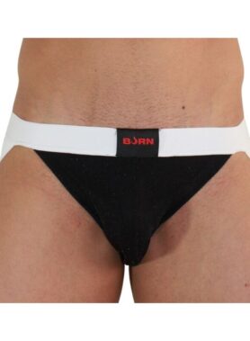 BURN - 004 JOCK SHINY BLACK / WHITE M