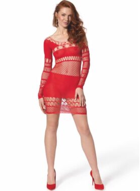 PASSION - BS 105 BODYSTOCKING RED ONE SIZE