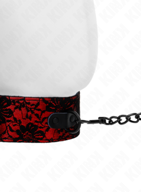 KINK - LACE NECKLACE WITH BELT WITH REAL LEATHER BELT 105 CM / 44 X 5.5 CM