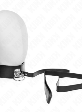 KINK - STUDDED LEASH 116 CM COLLAR WITH LEATHERETTE STRAP 50 X 5 CM