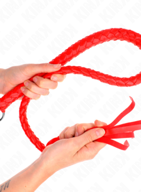 KINK - SNAKE WHIP WITH RED HAND RING 65 CM