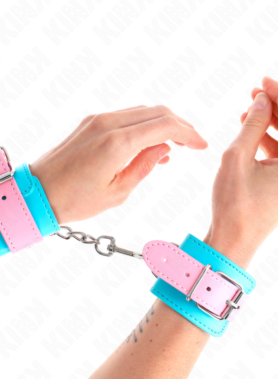 KINK - CUTE WRIST RESTRAINTS BLUE / PINK ADJUSTABLE 16-28 CM X 5 CM