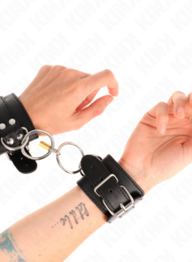 KINK - O-RING LOCKED WRIST RESTRAINTS BLACK ADJUSTABLE 20-28 CM X 5.5 CM