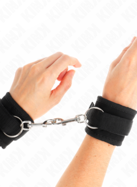 KINK - NYLON BIND HOOK&LOOP WRIST RESTRAINTS BLACK MODEL 2 ADJUSTABLE 18-35 CM X 6 CM