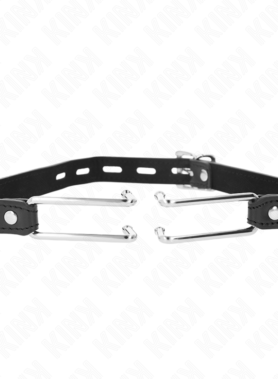 KINK - METAL HOOK GAG 11.5 CM WITH LEATHERETTE STRAP ADJUSTABLE 39-58 CM X 2 CM
