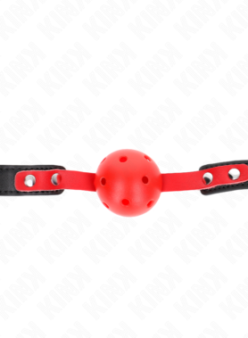 KINK - RED HOLLOW HARD BALL 4 CM GAG BLACK STRAP 60 x 2 CM ADJUSTABLE 37-52 CM